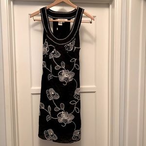 NWT STUDIO M Black Boho Summer Dress w/ Gorgeous White Embroidery Sz M‎